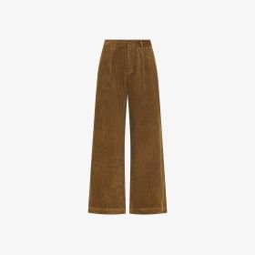 Pantaloni in velluto di cotone marrone cacao