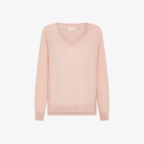 Maglia con scollo a V rosa porcellana