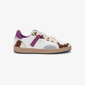 Sneaker Urban Street Animalier in pelle bianco