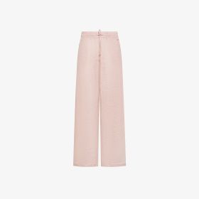 Pantaloni in jersey di lino rosa porcellana