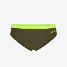 Military green nylon bikini briefs