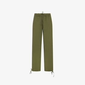 Pantaloni in misto lino verde scuro