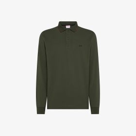 Polo in piquet di cotone con logo militare scuro