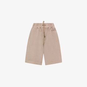 Shorts in felpa di cotone grigio stone