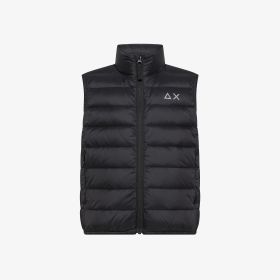 Gilet in nylon trapuntato nero