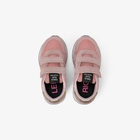 Sneaker Girl's Ally Gold Silver in suede e nylon rosa scuro