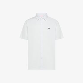 Camicia in jersey di cotone bianco