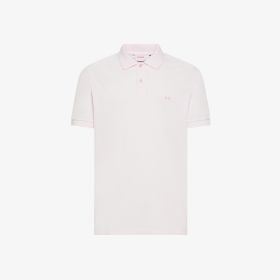 Polo in cotone rosa con dettagli a contrasto