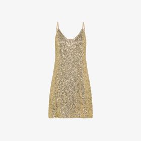 Gold all-over sequin dress