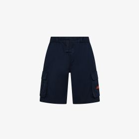Navy blue heavy poplin cargo Bermuda shorts