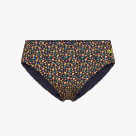 Navy blue printed nylon swim briefs