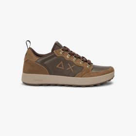 Fox Genius tumbled leather and suede sneaker