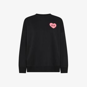 Felpa in cotone con cuore nero