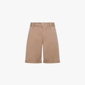 Stone grey cotton chino shorts