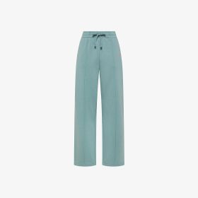Pantaloni in felpa con piega azzurro cenere