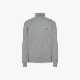 Maglia dolcevita in lana e cotone grigio chiaro