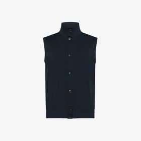 Navy blue cotton fleece vest