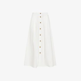 Gonna in heavy popeline bianco panna