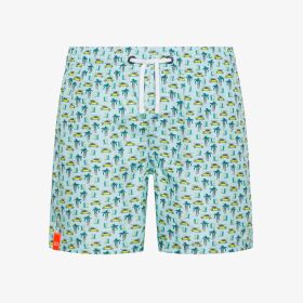 Mint green printed nylon beach shorts