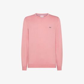 Dark pink wool blend crew-neck jumper