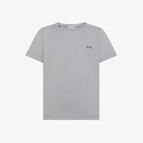 T-shirt in jersey di cotone grigio medio