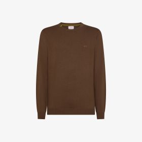 Brown wool blend crew-neck jumper