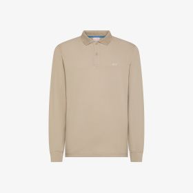 Stone grey cotton polo with SUN68 logo