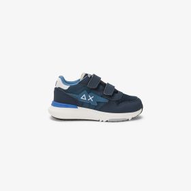 Sneaker Boy's Niki Solid in mesh e PU blu navy