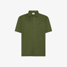 Camicia in jersey di cotone verde scuro