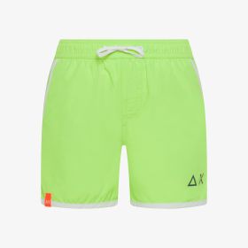 Yellow fluo nylon beach shorts