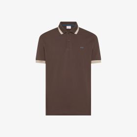 Brown short-sleeved cotton polo