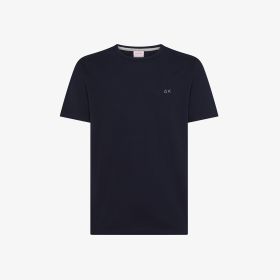 Navy blue cotton piqué t-shirt