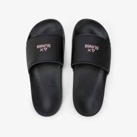Black PU slides
