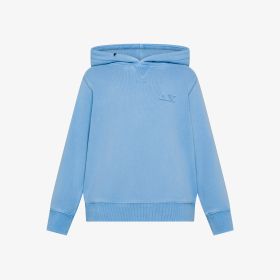 Felpa in cotone effetto vintage con cappuccio sky blue