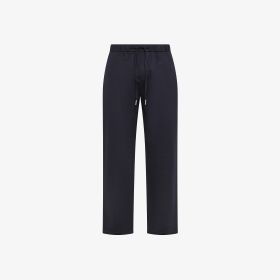 Pantaloni in lino e cotone blu navy