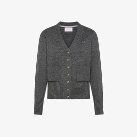 Cardigan in lana e cashmere grigio scuro