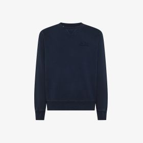 Felpa girocollo in cotone effetto vintage navy blue