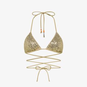 Bikini mare con paillettes oro