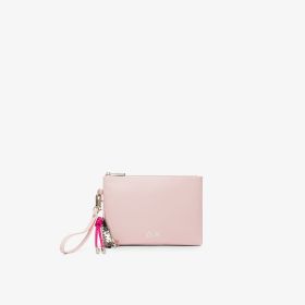 Pochette in PU con charms rosa