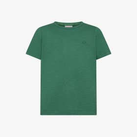 Moss green cotton T-shirt with SUN68 logo