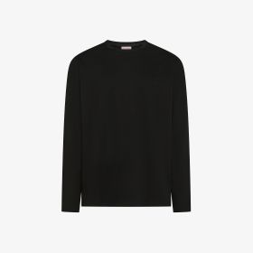 T-shirt in cotone con maniche lunghe nero