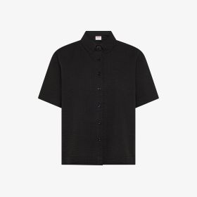 Black seersucker cotton shirt