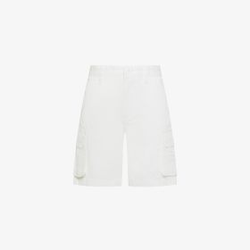 Off white cotton cargo shorts