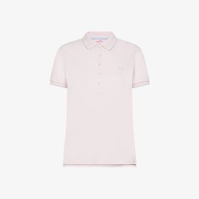 Polo in piquet di cotone rosa