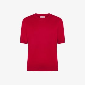 T-shirt in maglia di cotone rosso