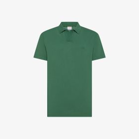 Polo in piquet di cotone verde muschio