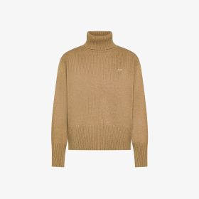 Maglia dolcevita in lana e cashmere cammello