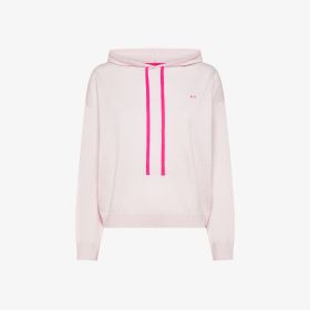 Maglia in misto lana con cappuccio rosa