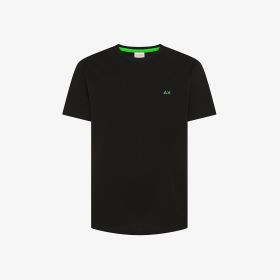 Black cotton piqué T-shirt