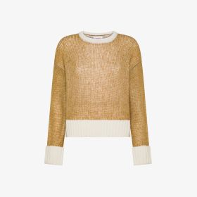Maglione in lana e alpaca marrone deserto